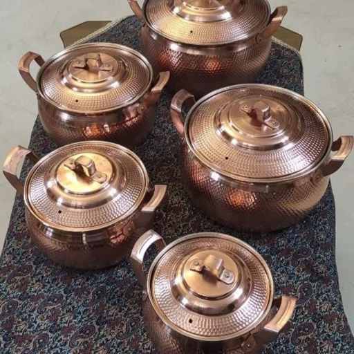 تصویر 3 از قابلمه مسی طرح دار مناسب آشپزی روزمره و حرفه ای